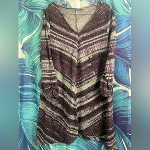 Avenue Purple and Gray Knit Dress/Top